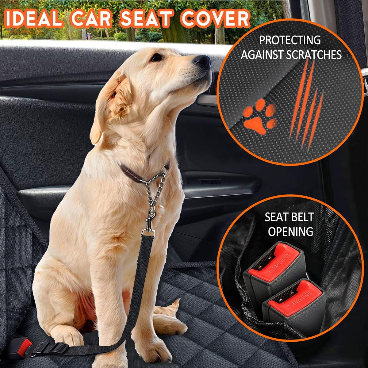 Dog Car Seat Cover – Waterproof & Non-Slip Back Seat Protector